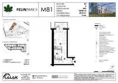 1 pokój, mieszkanie 28,94 m², piętro 3, oferta nr B3_M81/III, Felin Park II - budynek B3, Lublin, Felin, ul. gen. Stanisława Skalskiego 8-10