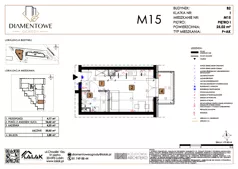 1 pokój, mieszkanie 25,02 m², piętro 1, oferta nr B2.15, Diamentowe Ogrody, Lublin, Wrotków, ul. H. Wolińskiego