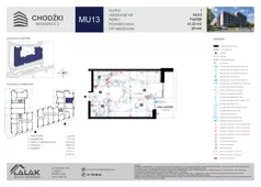 2 pokoje, mieszkanie 41,22 m², parter, oferta nr MU13, Chodźki Residence 2, Lublin, Czechów Południowy,  ul. Chodźki
