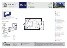 2 pokoje, mieszkanie 41,22 m², piętro 2, oferta nr MU45, Chodźki Residence 2, Lublin, Czechów Południowy,  ul. Chodźki