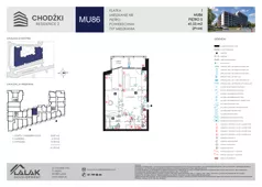 2 pokoje, mieszkanie 41,03 m², piętro 5, oferta nr MU86, Chodźki Residence 2, Lublin, Czechów Południowy,  ul. Chodźki