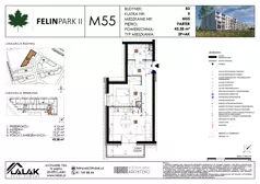2 pokoje, mieszkanie 43,45 m², parter, oferta nr B3_M55/P, Felin Park II - budynek B3, Lublin, Felin, ul. gen. Stanisława Skalskiego 8-10