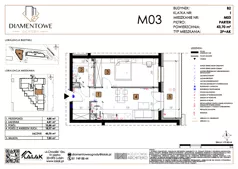 2 pokoje, mieszkanie 43,70 m², parter, oferta nr B2.3, Diamentowe Ogrody, Lublin, Wrotków, ul. H. Wolińskiego