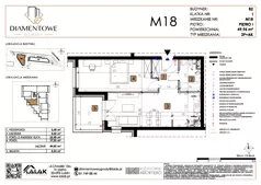 2 pokoje, mieszkanie 49,95 m², piętro 1, oferta nr B2.18, Diamentowe Ogrody, Lublin, Wrotków, ul. H. Wolińskiego