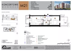 2 pokoje, mieszkanie 43,17 m², parter, oferta nr C2_M21/P, Koncertowe Wzgórze - Budynek C2, Lublin, Czechów Północny, ul. Koncertowa