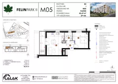 2 pokoje, mieszkanie 45,83 m², parter, oferta nr B4_M05/P, Felin Park II - budynek B4, Lublin, Felin, ul. Urbanowicza