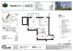 3 pokoje, mieszkanie 56,18 m², parter, oferta nr B3_M03/P, Felin Park II - budynek B3, Lublin, Felin, ul. gen. Stanisława Skalskiego 8-10