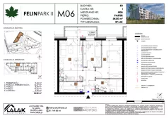 3 pokoje, mieszkanie 54,80 m², parter, oferta nr B3_M06/P, Felin Park II - budynek B3, Lublin, Felin, ul. gen. Stanisława Skalskiego 8-10