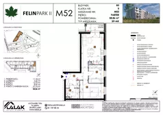 3 pokoje, mieszkanie 58,86 m², parter, oferta nr B3_M52/P, Felin Park II etap 2, Lublin, Felin, ul. gen. Stanisława Skalskiego 8-10