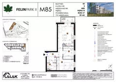 3 pokoje, mieszkanie 58,86 m², piętro 3, oferta nr B3_M85/III, Felin Park II - budynek B3, Lublin, Felin, ul. gen. Stanisława Skalskiego 8-10