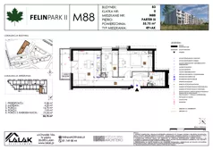 3 pokoje, mieszkanie 55,82 m², piętro 3, oferta nr B3_M88/III, Felin Park II - budynek B3, Lublin, Felin, ul. gen. Stanisława Skalskiego 8-10