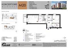 3 pokoje, mieszkanie 58,29 m², piętro 3, oferta nr C2_M20/III, Koncertowe Wzgórze - Budynek C2, Lublin, Czechów Północny, ul. Koncertowa