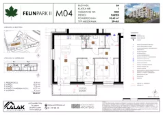 3 pokoje, mieszkanie 53,63 m², parter, oferta nr B4_M04/P, Felin Park II - budynek B4, Lublin, Felin, ul. Urbanowicza