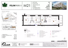 3 pokoje, mieszkanie 57,41 m², parter, oferta nr B4_M21/P, Felin Park II - budynek B4, Lublin, Felin, ul. Urbanowicza