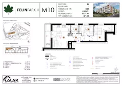 3 pokoje, mieszkanie 57,72 m², piętro 1, oferta nr B4_M10/I, Felin Park II - budynek B4, Lublin, Felin, ul. Urbanowicza