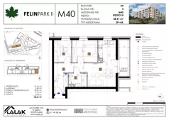 3 pokoje, mieszkanie 48,41 m², piętro 3, oferta nr B4_M40/III, Felin Park II - budynek B4, Lublin, Felin, ul. Urbanowicza