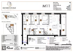 4 pokoje, mieszkanie 68,74 m², piętro 1, oferta nr B2.11, Diamentowe Ogrody, Lublin, Wrotków, ul. H. Wolińskiego