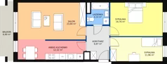 3 pokoje, mieszkanie 75,99 m², piętro 1, oferta nr C-M03, Diamentowe Tarasy, Lublin, Wrotków, ul. Wolińskiego