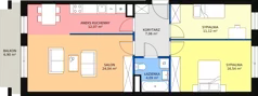 3 pokoje, mieszkanie 74,86 m², piętro 2, oferta nr C-M08, Diamentowe Tarasy, Lublin, Wrotków, ul. Wolińskiego