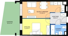 2 pokoje, mieszkanie 39,05 m², parter, oferta nr D-M09, Diamentowe Tarasy, Lublin, Wrotków, ul. Wolińskiego