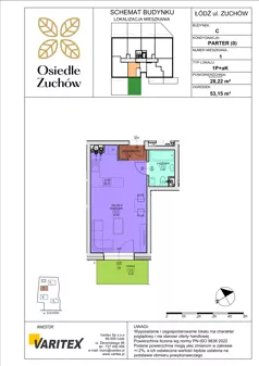 1 pokój, mieszkanie 27,88 m², piętro 1, oferta nr B17, Osiedle Zuchów II, Łódź, Górna, Rokicie, ul. Zuchów 4