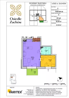 2 pokoje, mieszkanie 42,39 m², piętro 1, oferta nr B10, Osiedle Zuchów II, Łódź, Górna, Rokicie, ul. Zuchów 4