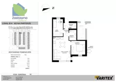 3 pokoje, mieszkanie 52,89 m², piętro 1, oferta nr B.14, Zastawna OdNova, Łódź, Górna, ul. Zastawna