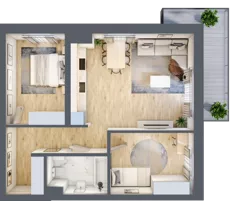 3 pokoje, mieszkanie 61,84 m², piętro 3, oferta nr A29, Osiedle Zuchów, Łódź, Górna, Rokicie, ul. Zuchów 4