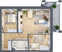3 pokoje, mieszkanie 62,21 m², piętro 1, oferta nr A13, Osiedle Zuchów, Łódź, Górna, Rokicie, ul. Zuchów 4