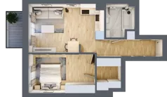 2 pokoje, mieszkanie 46,24 m², piętro 1, oferta nr D13, Osiedle Zuchów, Łódź, Górna, Rokicie, ul. Zuchów 4