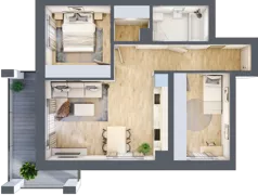 3 pokoje, mieszkanie 58,29 m², piętro 1, oferta nr D11, Osiedle Zuchów, Łódź, Górna, Rokicie, ul. Zuchów 4