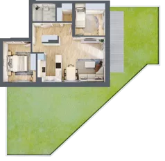 3 pokoje, mieszkanie 59,98 m², piętro 1, oferta nr D10, Osiedle Zuchów, Łódź, Górna, Rokicie, ul. Zuchów 4