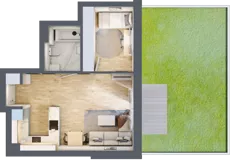 2 pokoje, mieszkanie 42,71 m², parter, oferta nr D8, Osiedle Zuchów, Łódź, Górna, Rokicie, ul. Zuchów 4