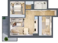 3 pokoje, mieszkanie 58,18 m², piętro 3, oferta nr D29, Osiedle Zuchów, Łódź, Górna, Rokicie, ul. Zuchów 4