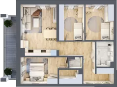 4 pokoje, mieszkanie 73,62 m², piętro 2, oferta nr D23, Osiedle Zuchów, Łódź, Górna, Rokicie, ul. Zuchów 4