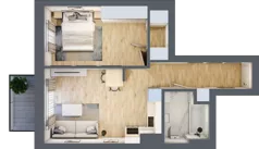 2 pokoje, mieszkanie 43,92 m², piętro 3, oferta nr D30, Osiedle Zuchów, Łódź, Górna, Rokicie, ul. Zuchów 4