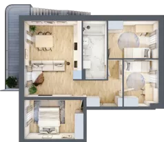 4 pokoje, mieszkanie 63,55 m², piętro 1, oferta nr J8, Villa Stoki, Łódź, Widzew, ul. Beskidzka 109