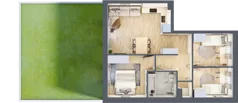 4 pokoje, mieszkanie 53,48 m², parter, oferta nr J1, Villa Stoki, Łódź, Widzew, ul. Beskidzka 109