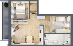 3 pokoje, mieszkanie 51,21 m², piętro 1, oferta nr J6, Villa Stoki, Łódź, Widzew, ul. Beskidzka 109