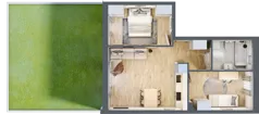 3 pokoje, mieszkanie 50,72 m², parter, oferta nr M3, Villa Stoki, Łódź, Widzew, ul. Beskidzka 109