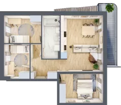 4 pokoje, mieszkanie 63,55 m², piętro 1, oferta nr N8, Villa Stoki, Łódź, Widzew, ul. Beskidzka 109