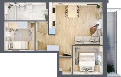 3 pokoje, mieszkanie 51,21 m², piętro 1, oferta nr O6, Villa Stoki, Łódź, Widzew, ul. Beskidzka 109