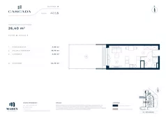 1 pokój, mieszkanie 26,40 m², piętro 1, oferta nr A1.5.12, Cascada, Łódź, Bałuty, ul. Inflacka 120