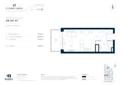1 pokój, mieszkanie 26,40 m², piętro 1, oferta nr A1.5.12, Cascada, Łódź, Bałuty, ul. Inflacka 120