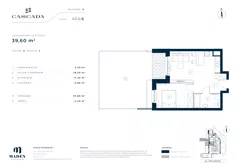 2 pokoje, mieszkanie 39,60 m², piętro 1, oferta nr A1.6.13, Cascada, Łódź, Bałuty, ul. Inflacka 120