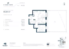 3 pokoje, mieszkanie 60,60 m², piętro 1, oferta nr A1.2.9, Cascada, Łódź, Bałuty, ul. Inflacka 120
