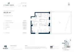 3 pokoje, mieszkanie 63,40 m², piętro 1, oferta nr A1.3.10, Cascada, Łódź, Bałuty, ul. Inflacka 120