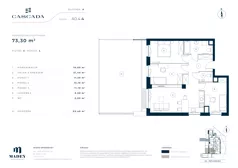 4 pokoje, mieszkanie 73,40 m², piętro 2, oferta nr A2.4.19, Cascada, Łódź, Bałuty, ul. Inflacka 120
