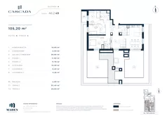 4 pokoje, mieszkanie 105,20 m², piętro 6, oferta nr A6.2.49, Cascada, Łódź, Bałuty, ul. Inflacka 120