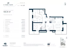 4 pokoje, mieszkanie 105,10 m², piętro 8, oferta nr A8.2.57, Cascada, Łódź, Bałuty, ul. Inflacka 120